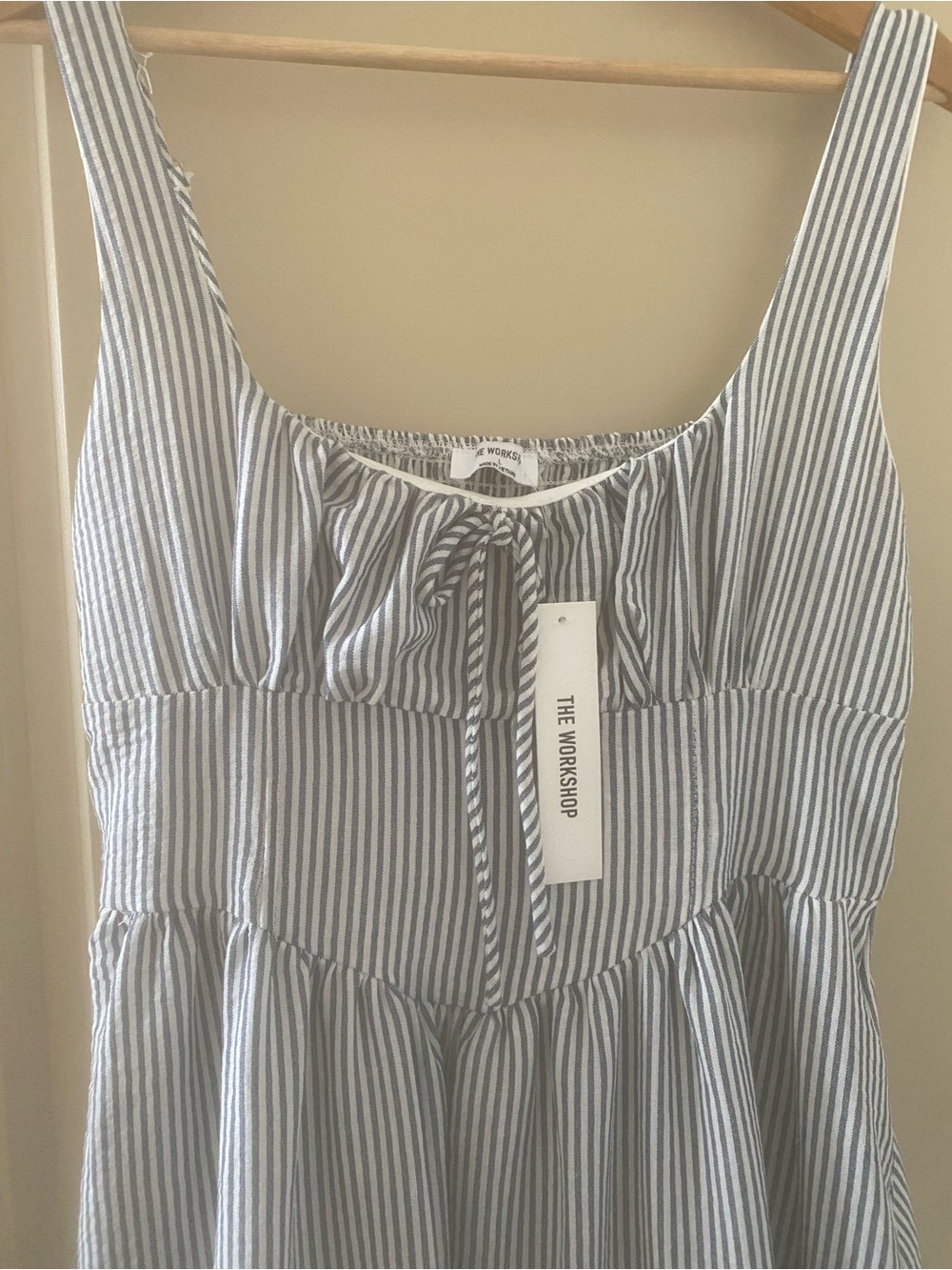 The Workshop Blue and White Striped Sundress